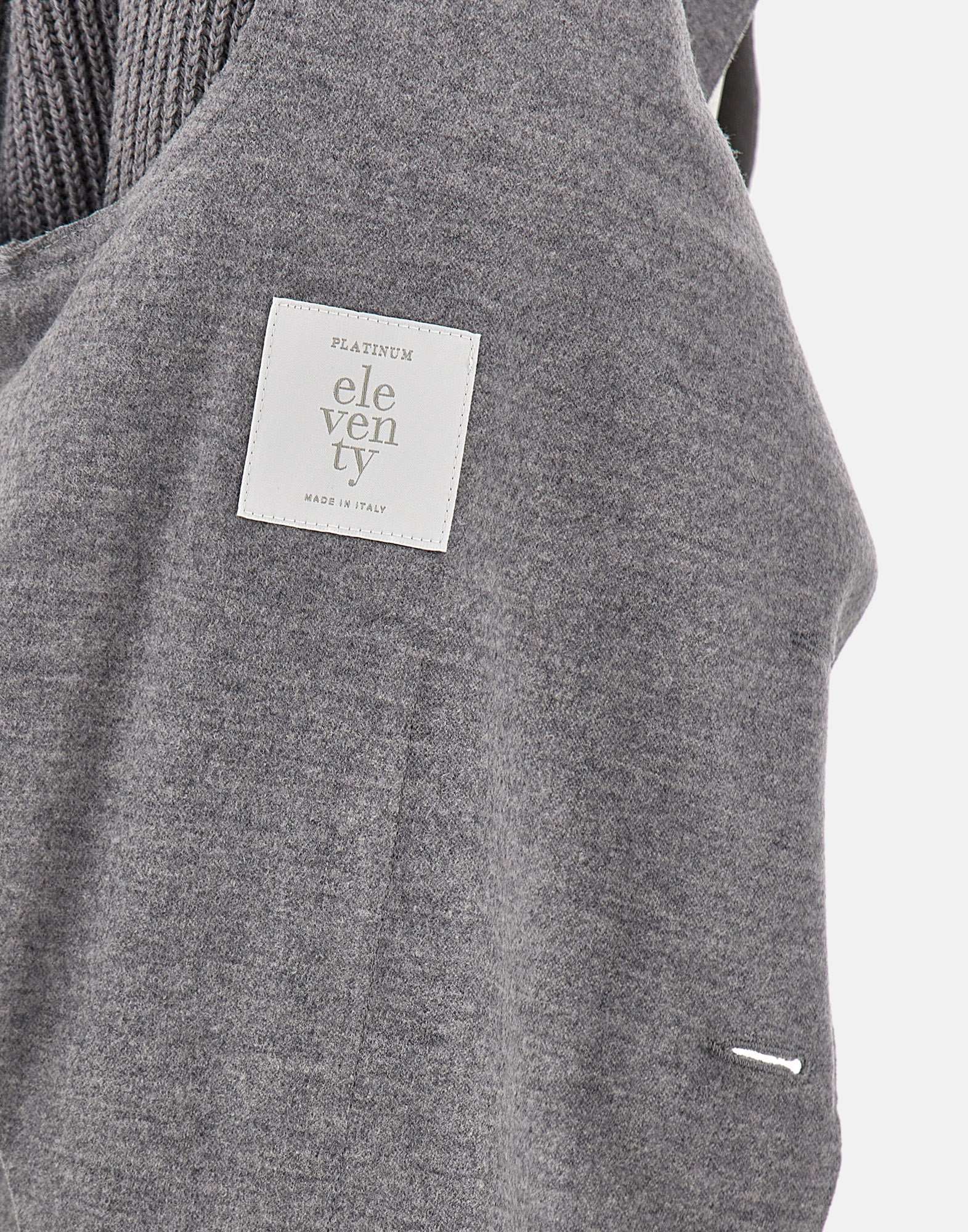 Eleventy Ribbed-knit Elbow-patch Blazer In Gray