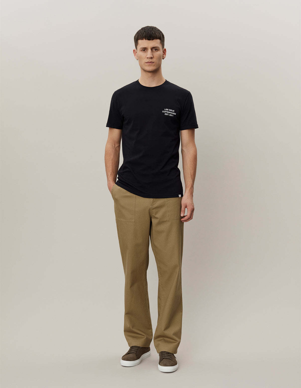 Les Deux T-shirt With Round Neck And Short Sleeves In Black