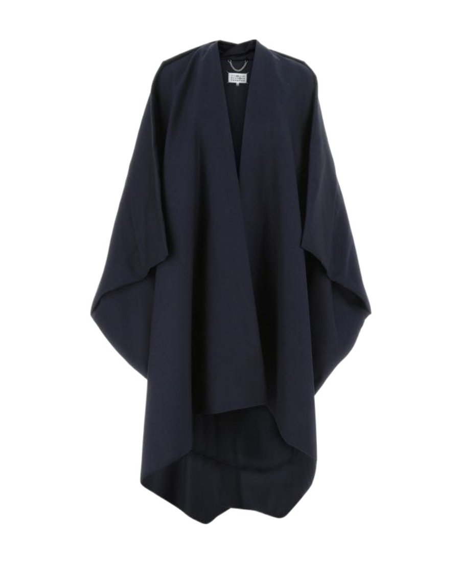 Maison Margiela British Mohair Blanket Coat In Black