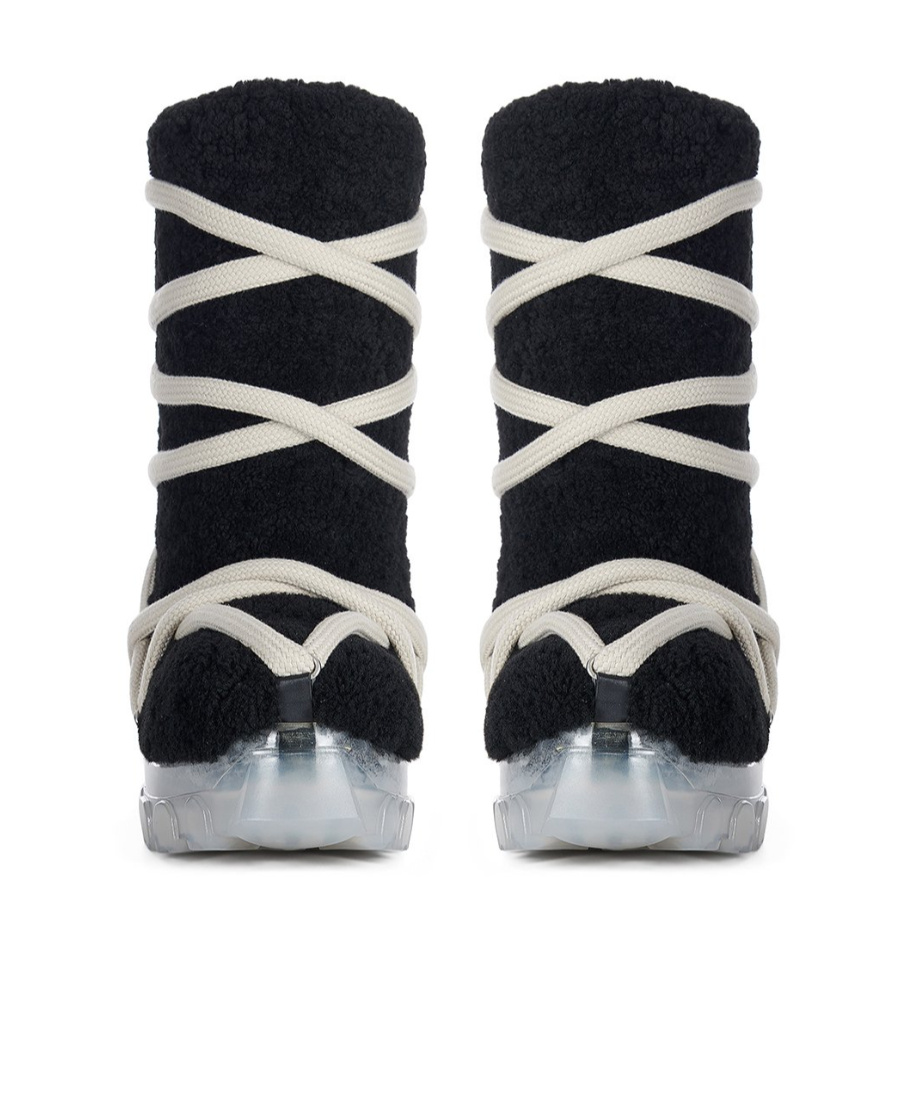Rick Owens Lunar Tractor Calf-length Boots In Black