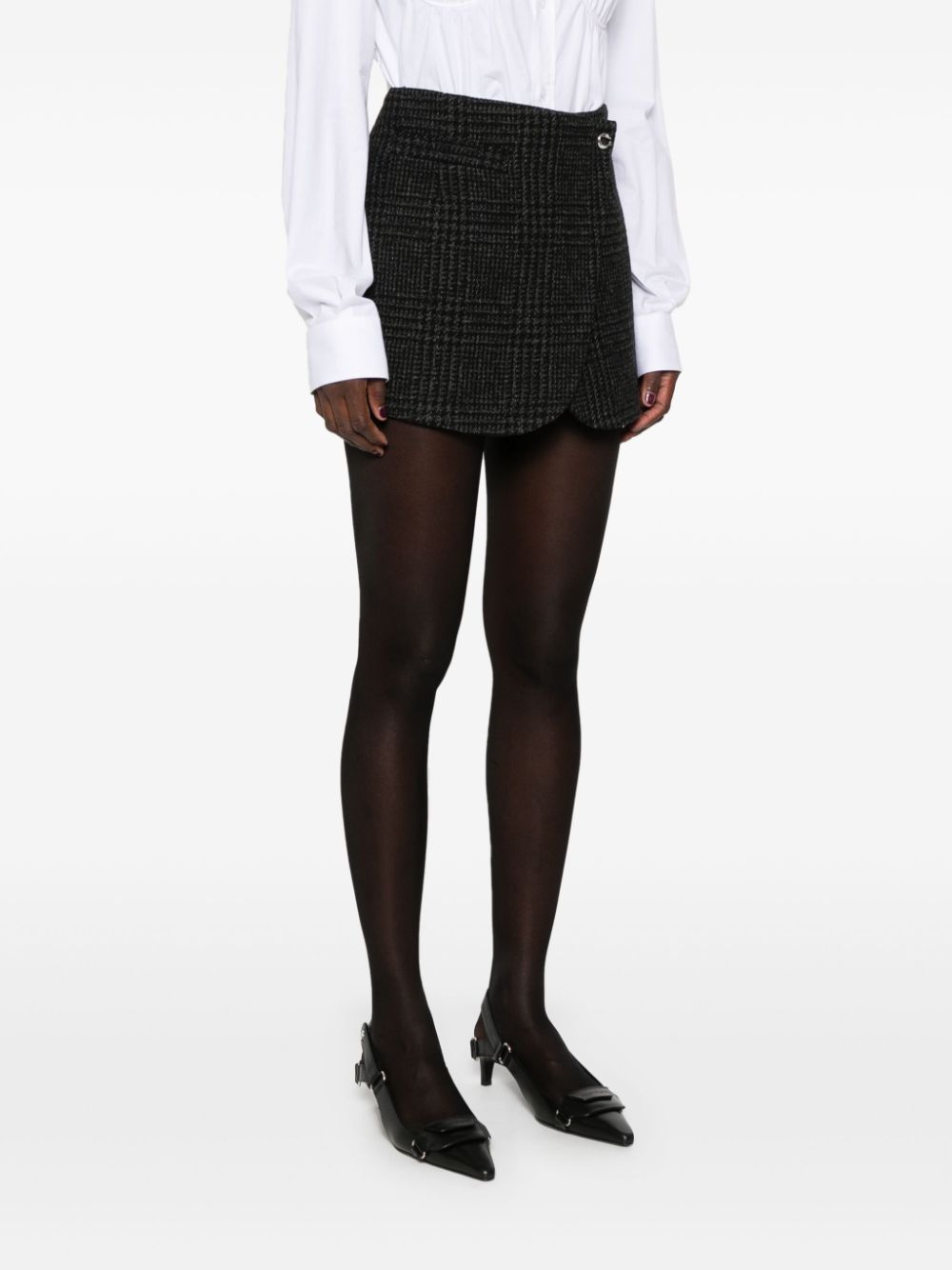 Coperni Prince Of Wales Tailored Mini Skirt In Black