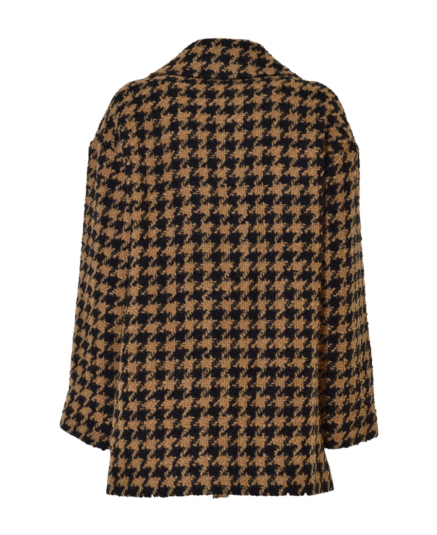 Msgm Houndstooth-check Jacket In Black