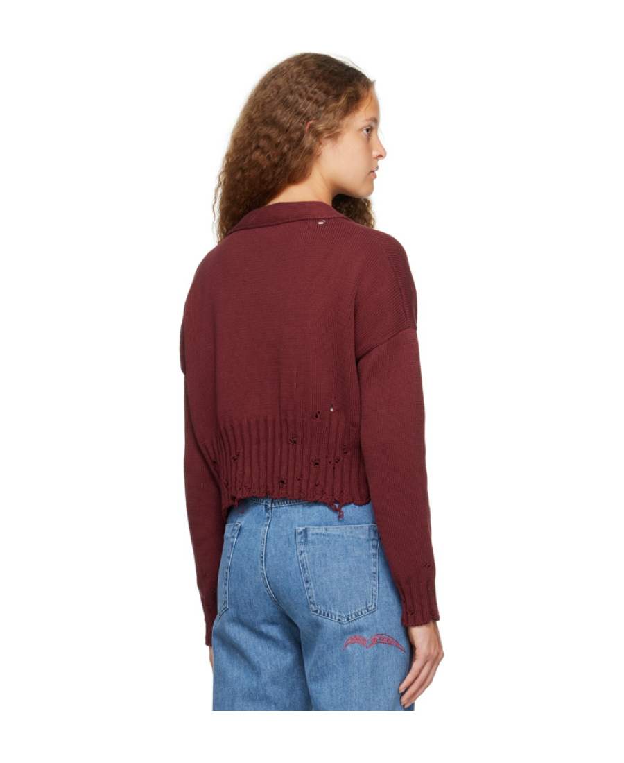 Marni Make Old Knitted Cardigan In Red