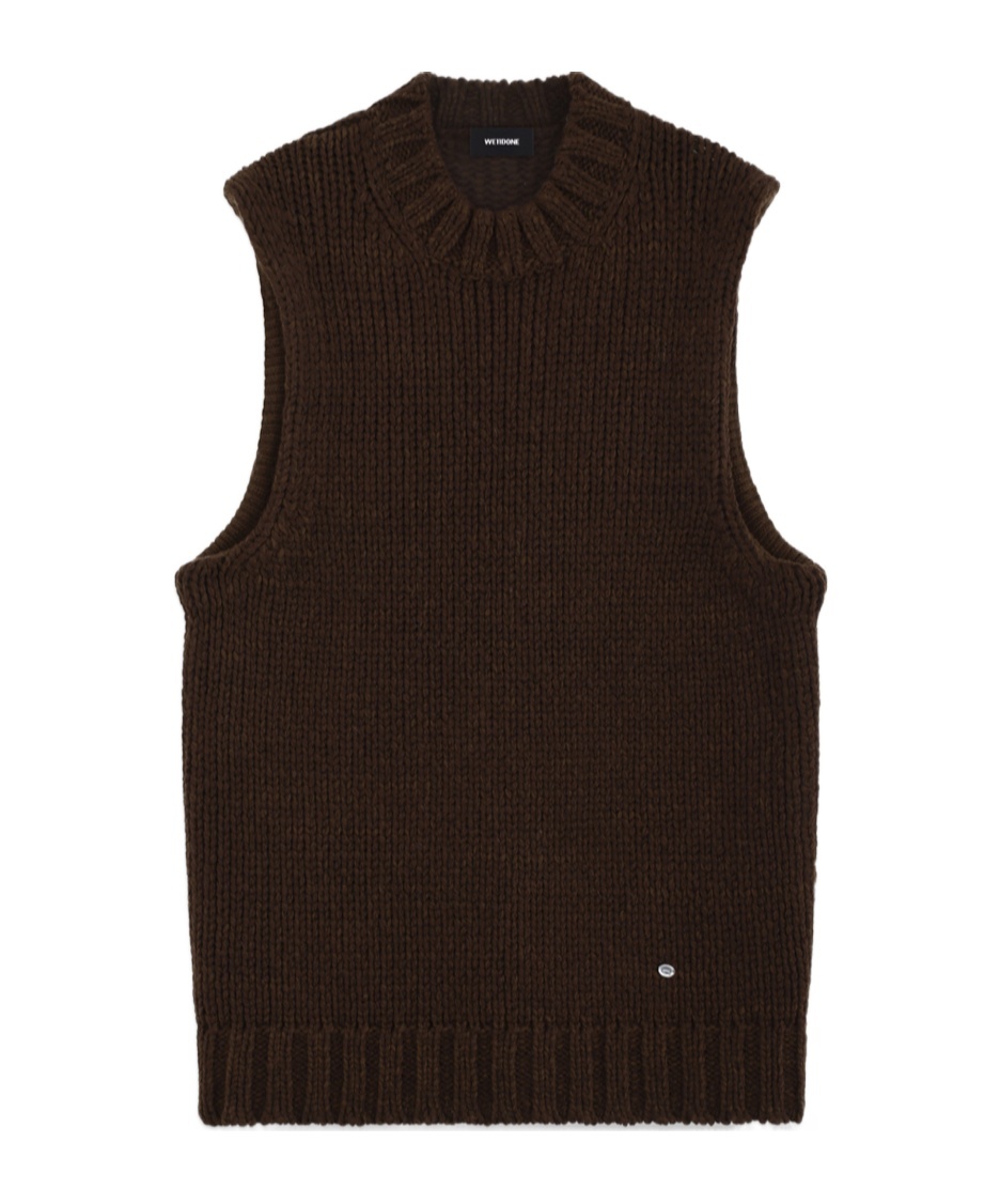 We11 Done Sleeveless Wool Sweater In Brown