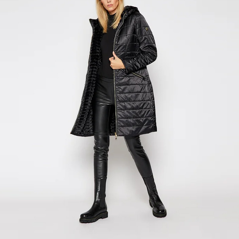 EA7 A COTTON-PADDED SUIT WITH A HOODED JACKET