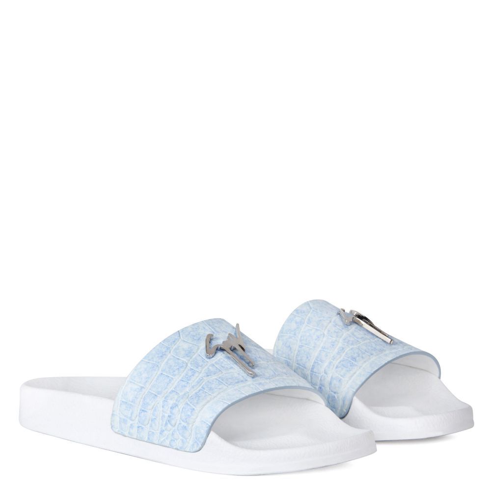 Giuseppe Zanotti Slide Sandalss With Logo In White