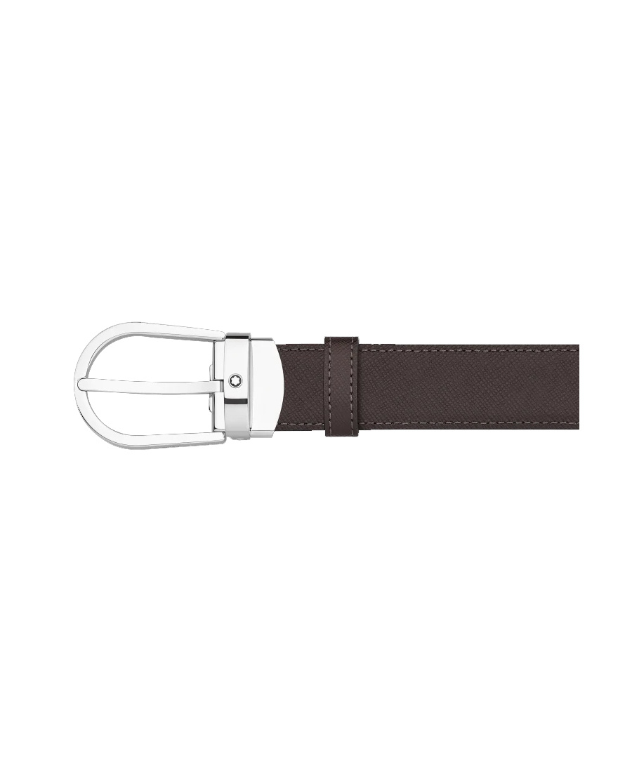 Montblanc Double-sided Horseshoe Buckle Belt In Black