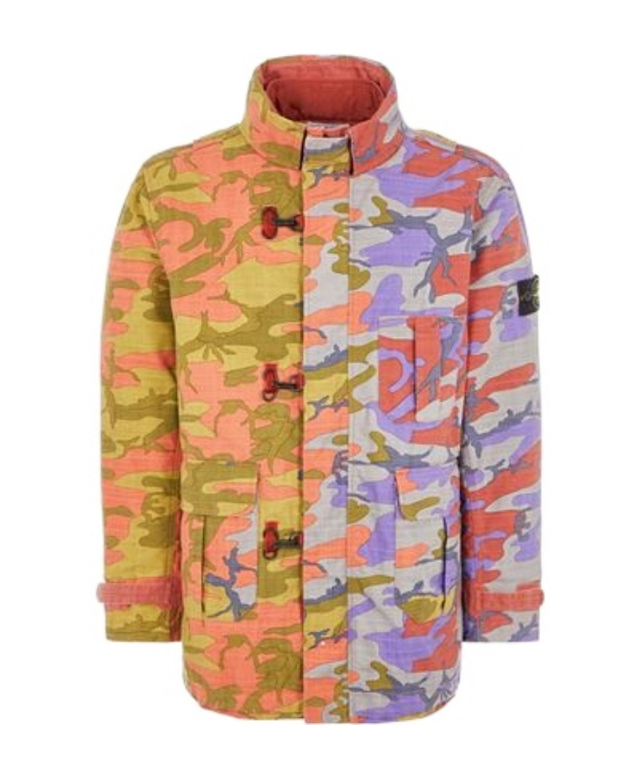 Stone Island Camouflage-print Toggle-fastening Jacket In Multi