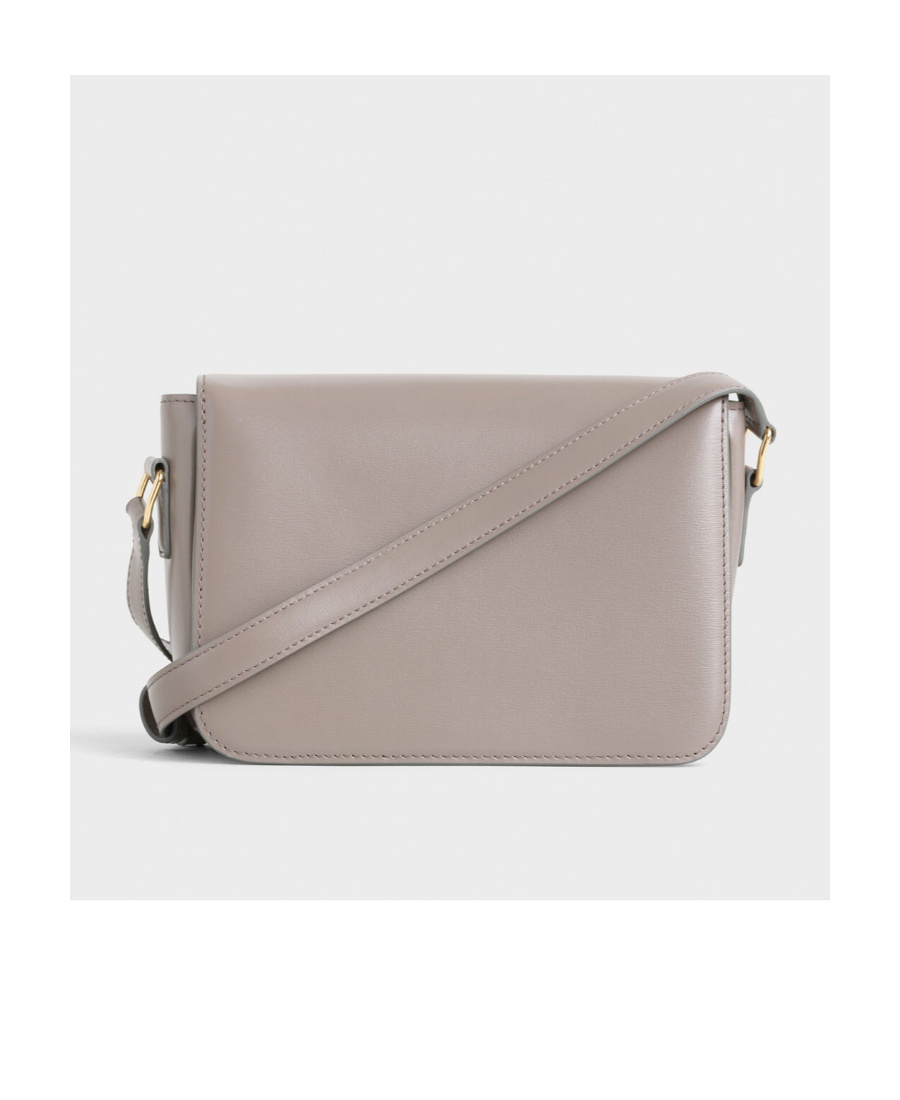 Celine Triomphe Teen Leather Cow Leather Shoulder Bag In Gray