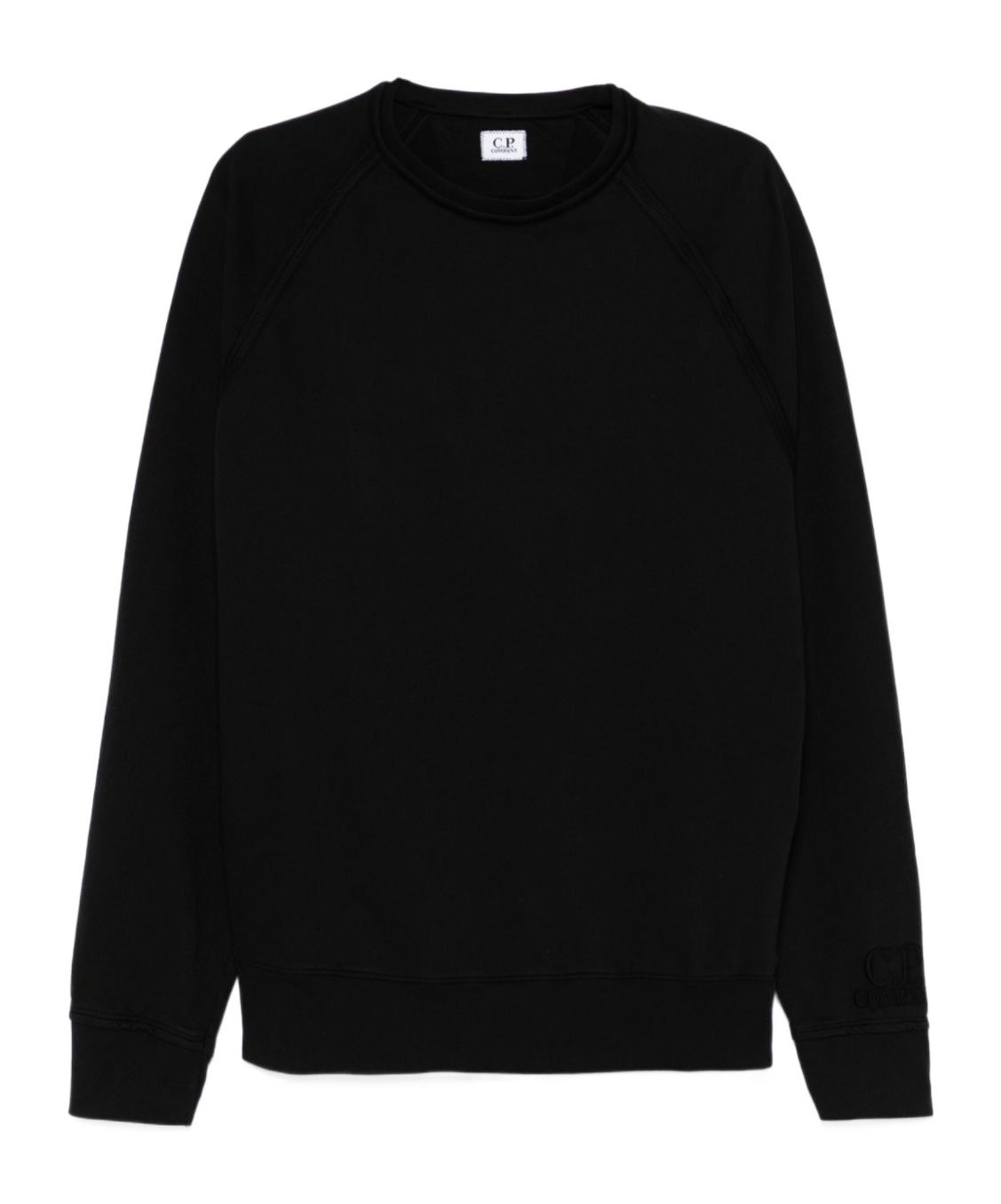 C.p. Company Emboridered-logo Sweatshirt In Black