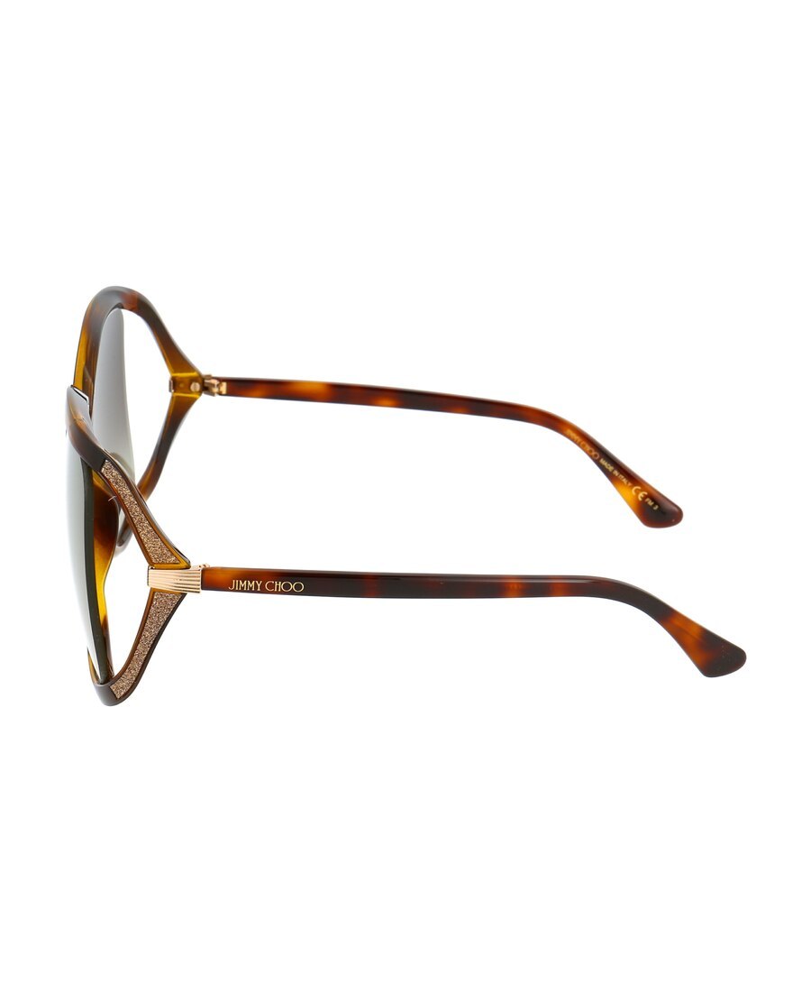 Jimmy Choo Logo Full-frame Sunglasses In Brown