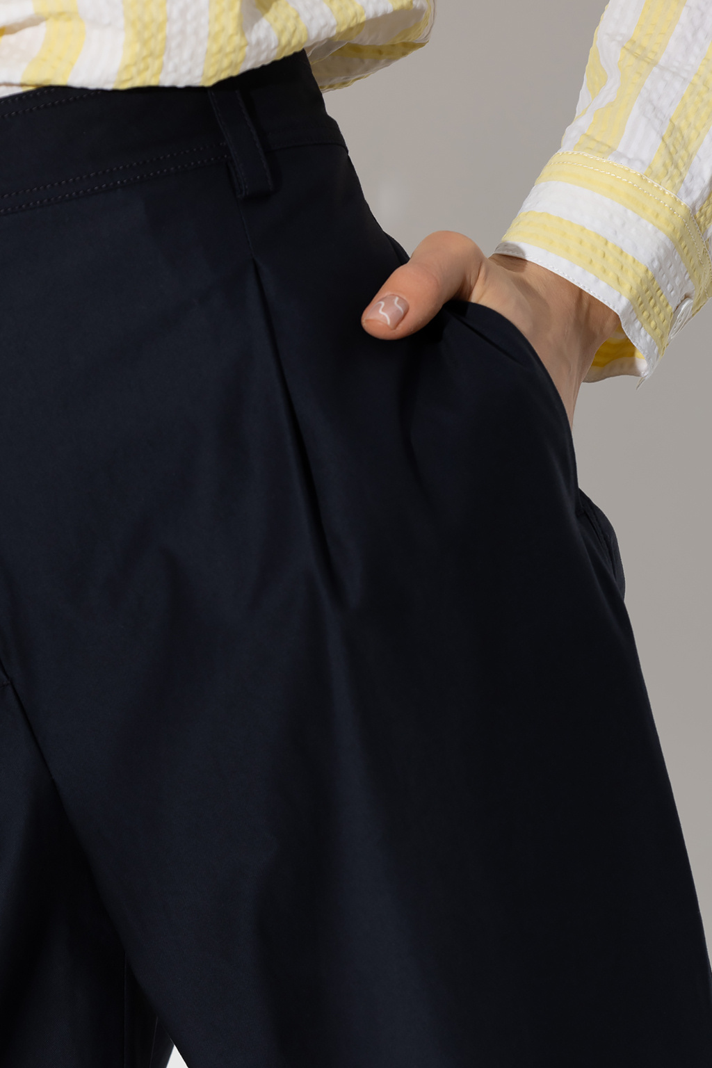 MAISON KITSUNÉ COTTON PLEATED TROUSERS
