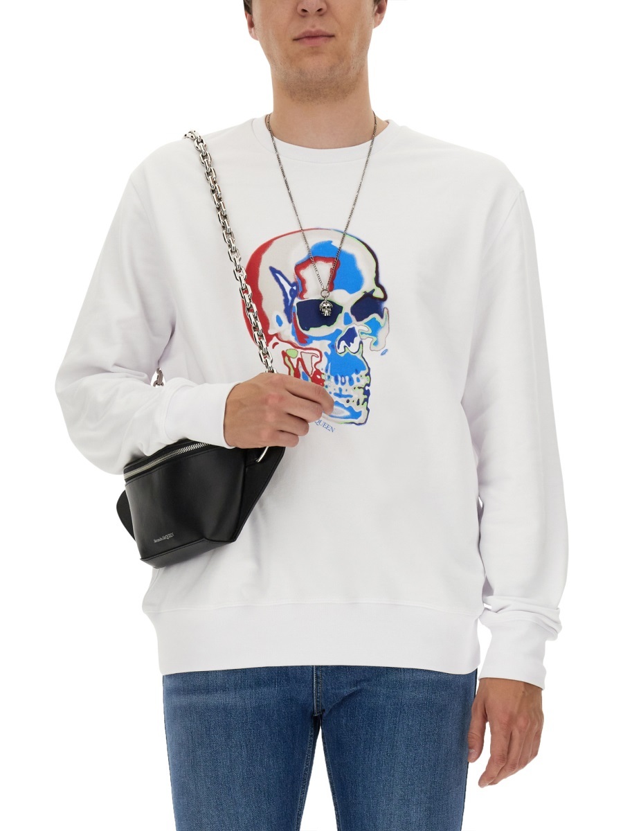 Alexander Mcqueen Men's Skull Sweatshirt In White
