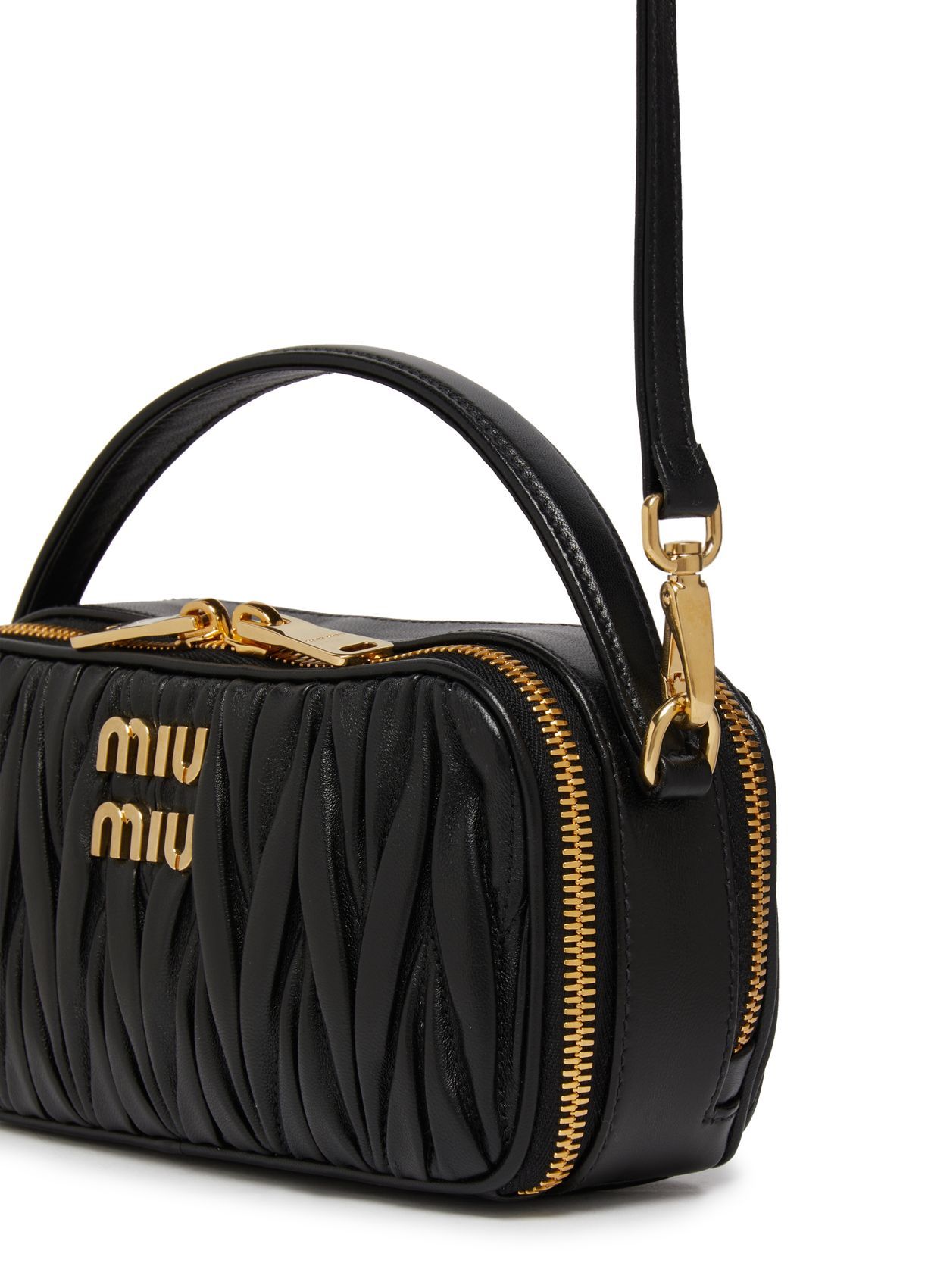 Miu Miu Logo Shoulder Bag In Black