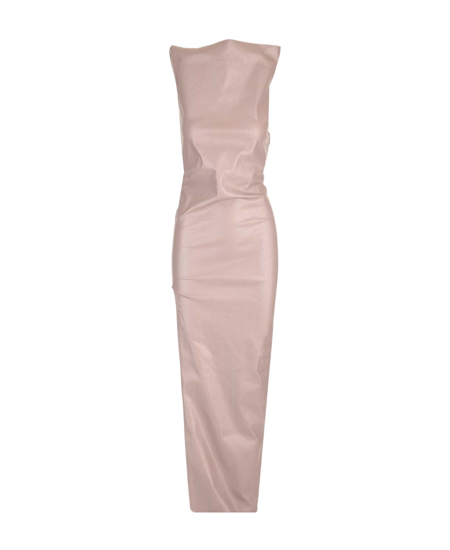 Rick Owens Coated One-shoulder Maxi Dress In Nude