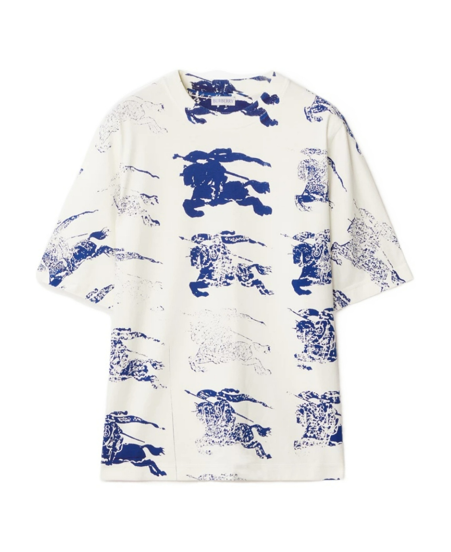 BURBERRY BURBERRY ALLOVER LOGO PRINED CREWNECK T-SHIRT