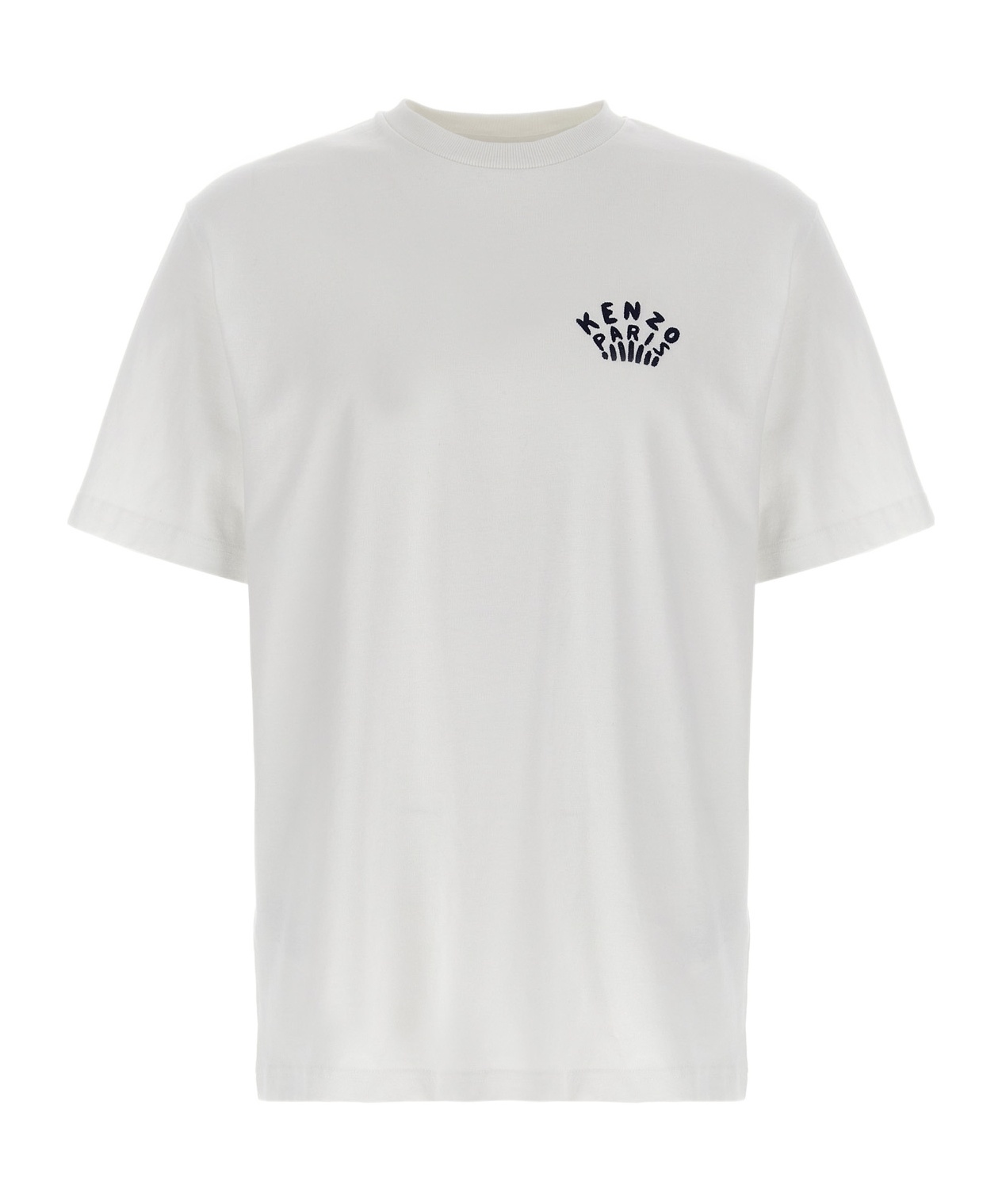 Kenzo White T-shirt With Logo On The Front And Maxi Logo On The Back In White