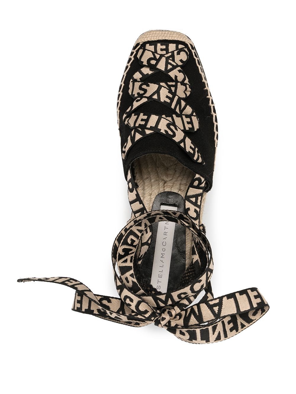 Stella Mccartney Black Organic Canvas Gaia Platform Espadrilles In Black