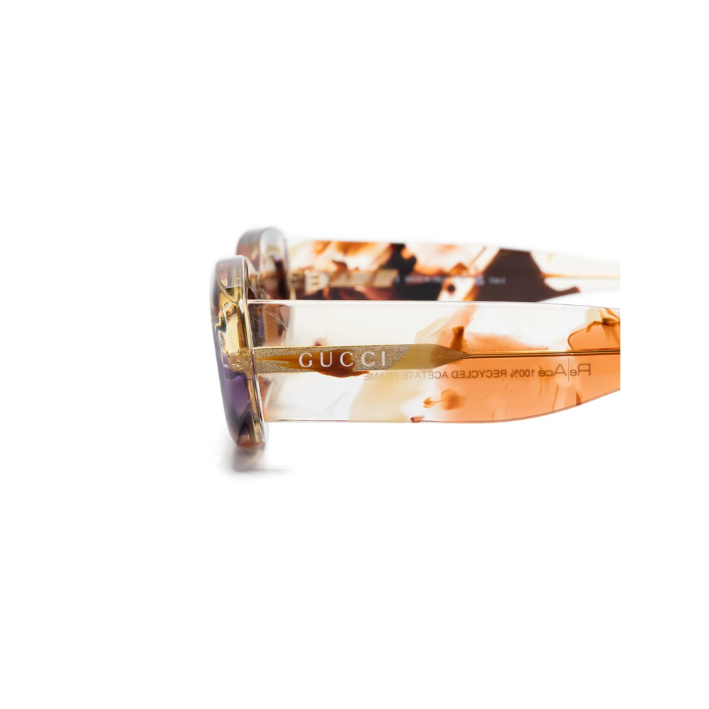 Gucci Rectangular Frame Sunglasses In Pink