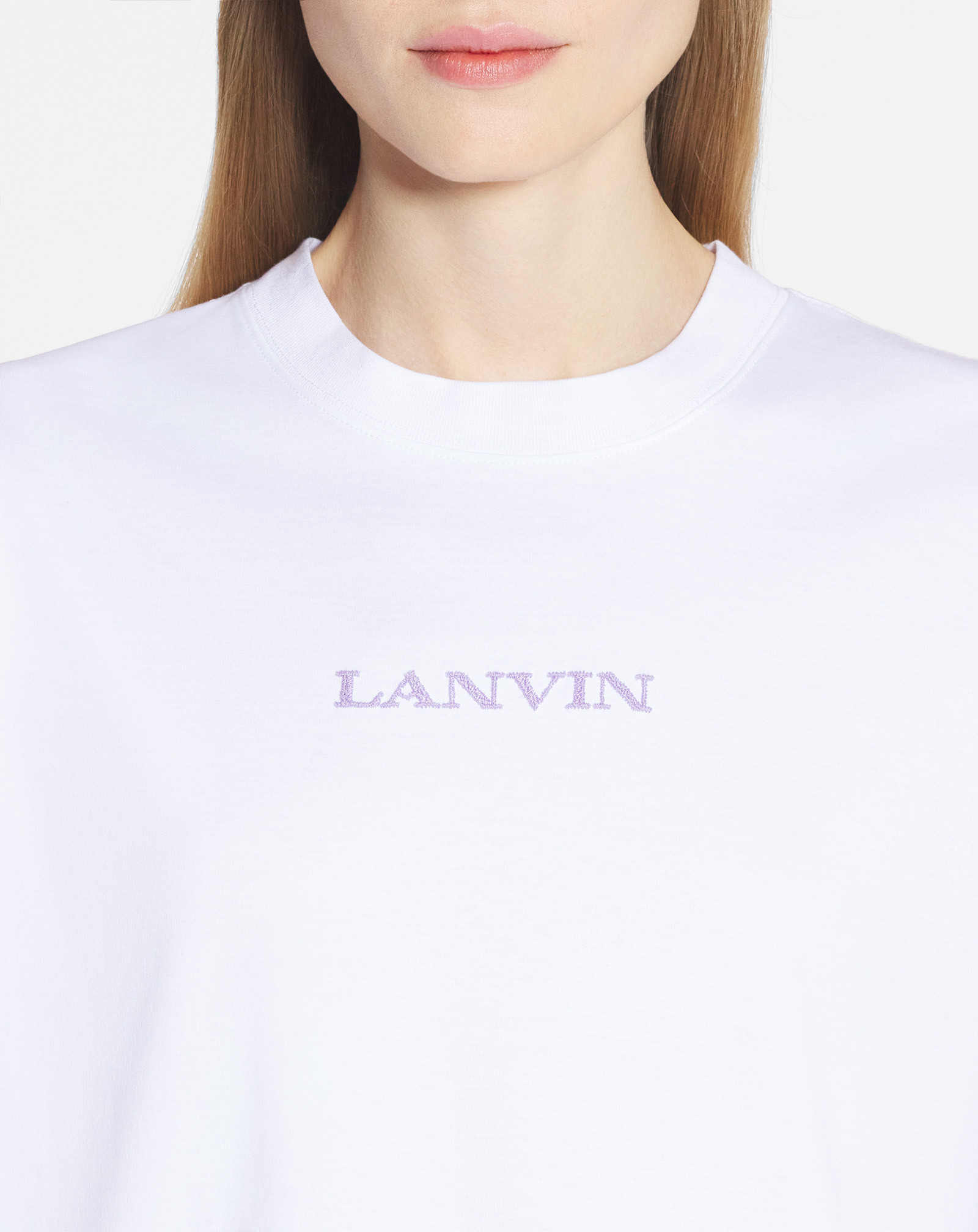 LANVIN LOGO-EMBROIDERED COTTON T-SHIRT