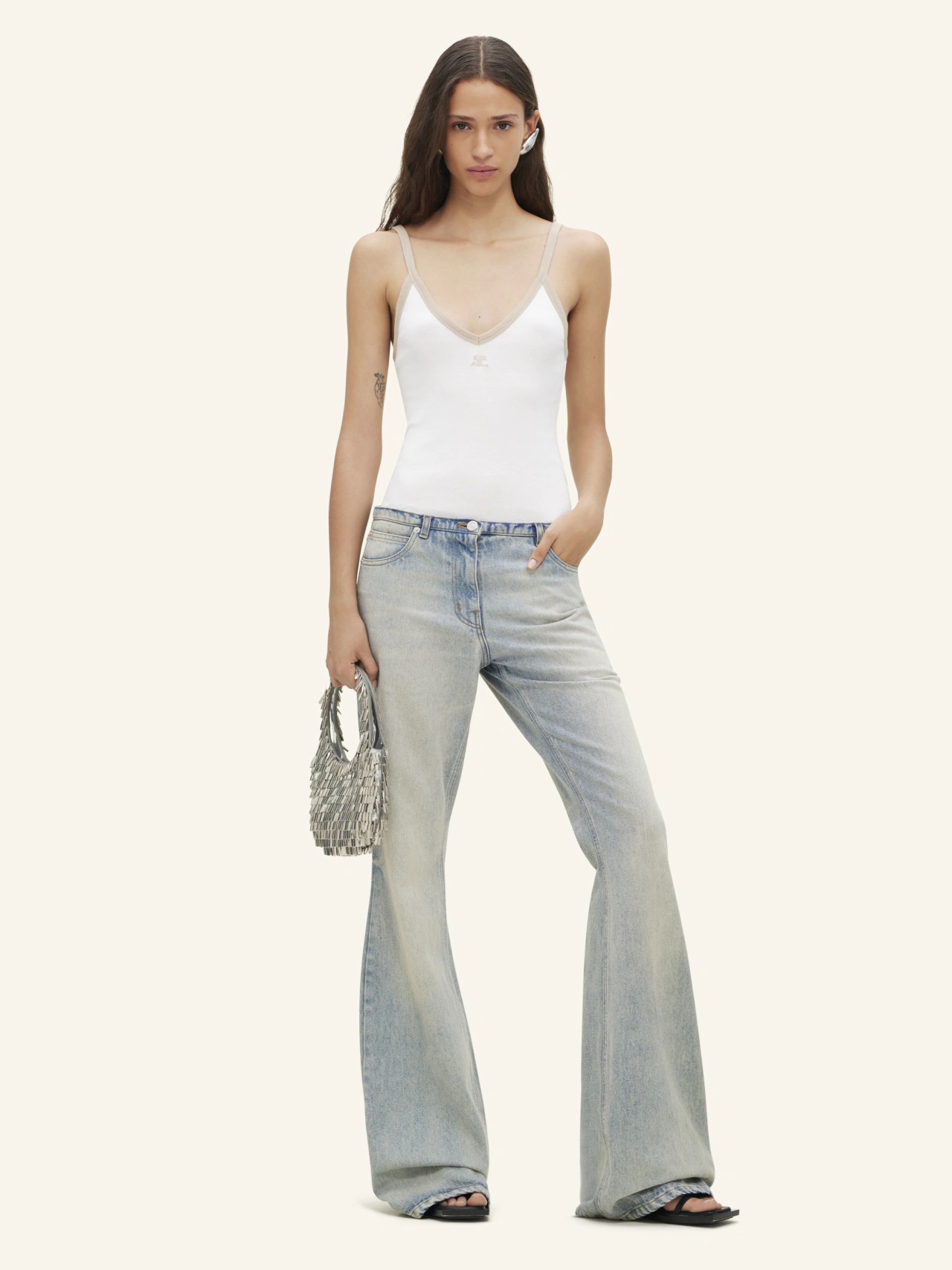 Courrèges Blue Bootcut Jeans In Blue