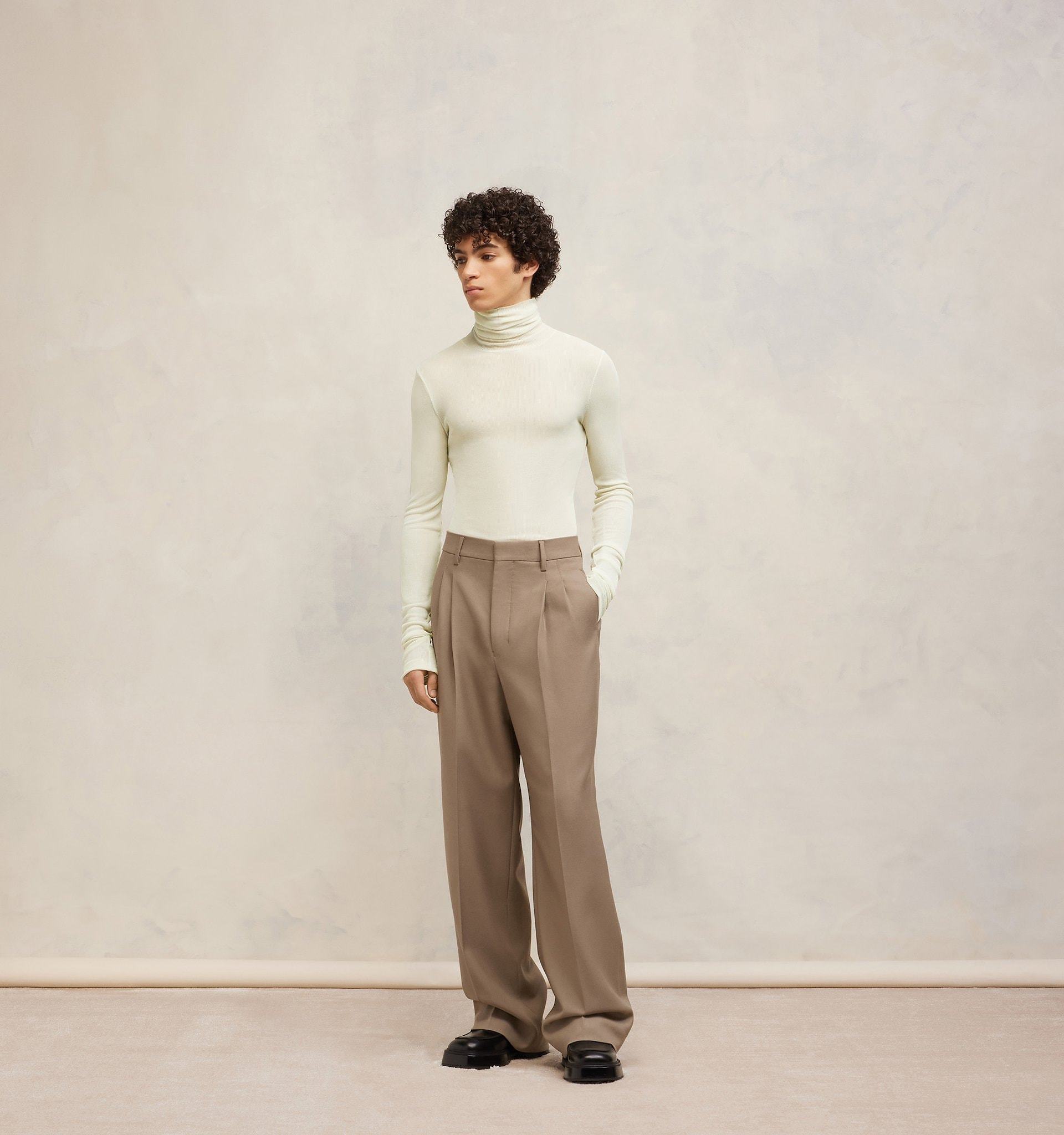 Ami Alexandre Mattiussi Ami Paris Semi-sheer Roll-neck Ribbed-knit Jumper In White