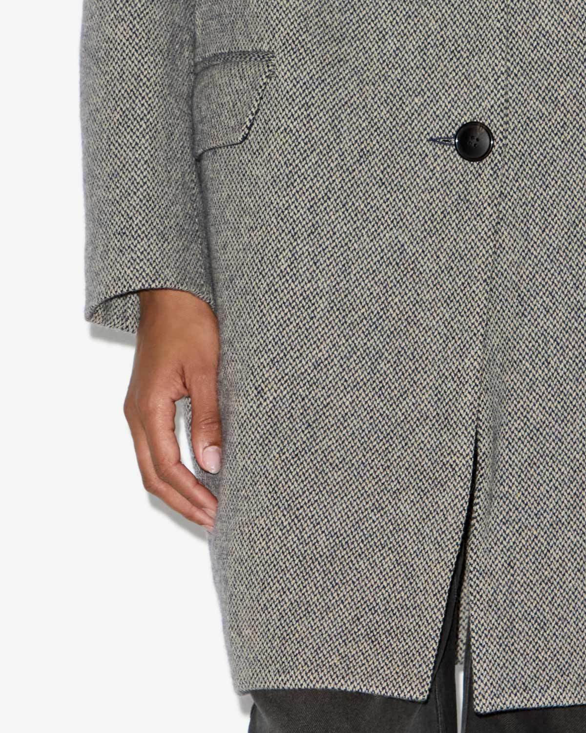 Isabel Marant Étoile Limiza Solid Color Blended Wool Coat In Gray