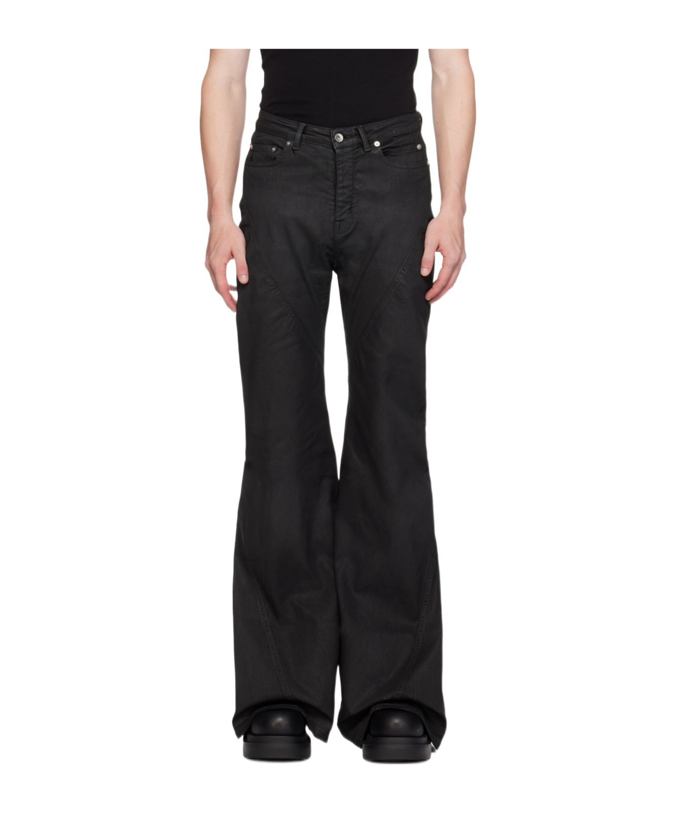 Rick Owens Drkshdw Black Porterville Bolan Bootcut Trousers In Black
