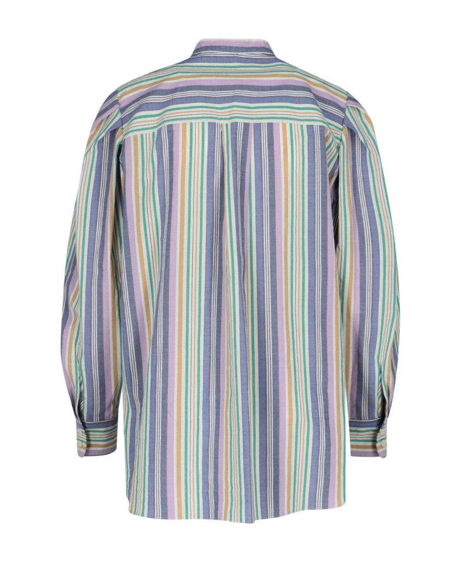 Isabel Marant Tiverna Striped Cotton Poplin Shirt In Gray