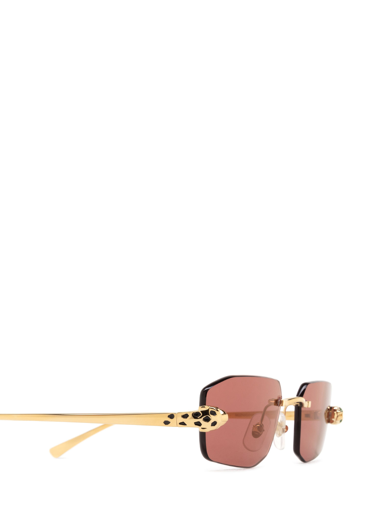Cartier Geometric Frame Sunglasses In Pink