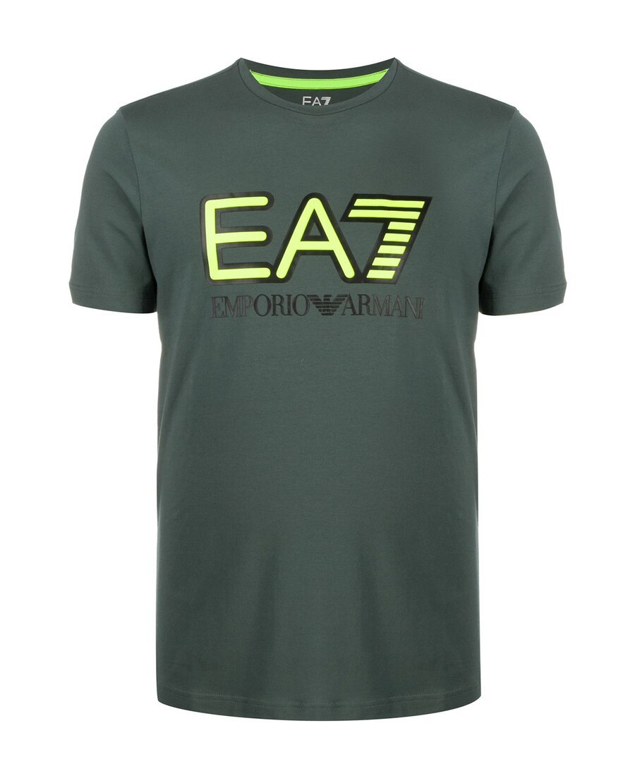 Ea7 Logo Printed Short Sleeved T-shirt In Green