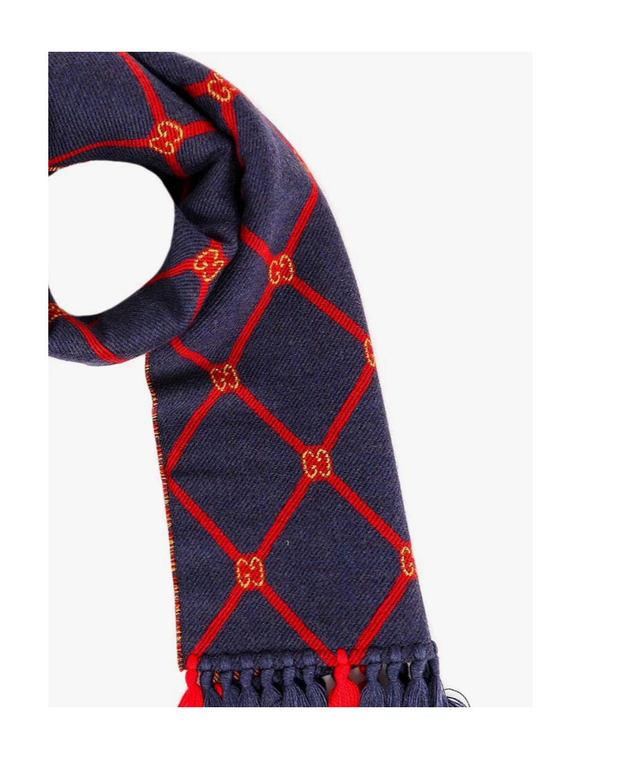 Shop Gucci Gg Logo Wool Scarf In Black