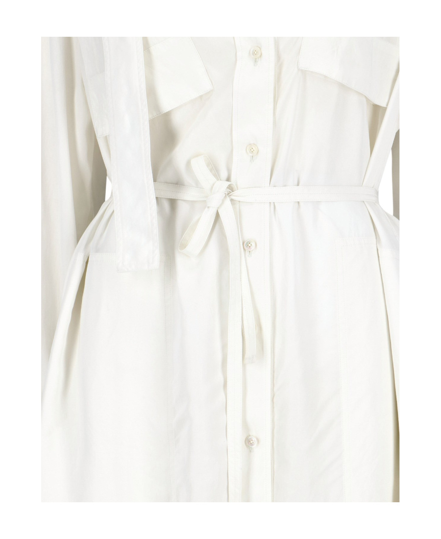 LEMAIRE A LACE-UP DRESS WITH A VERTICAL COLLAR 