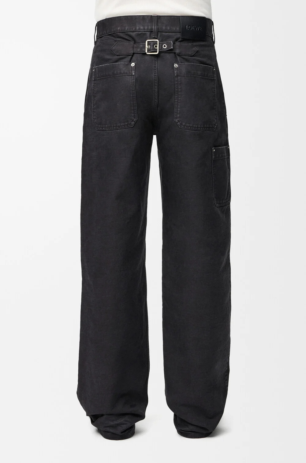 Loewe Belted Pocket Trousers In Gray