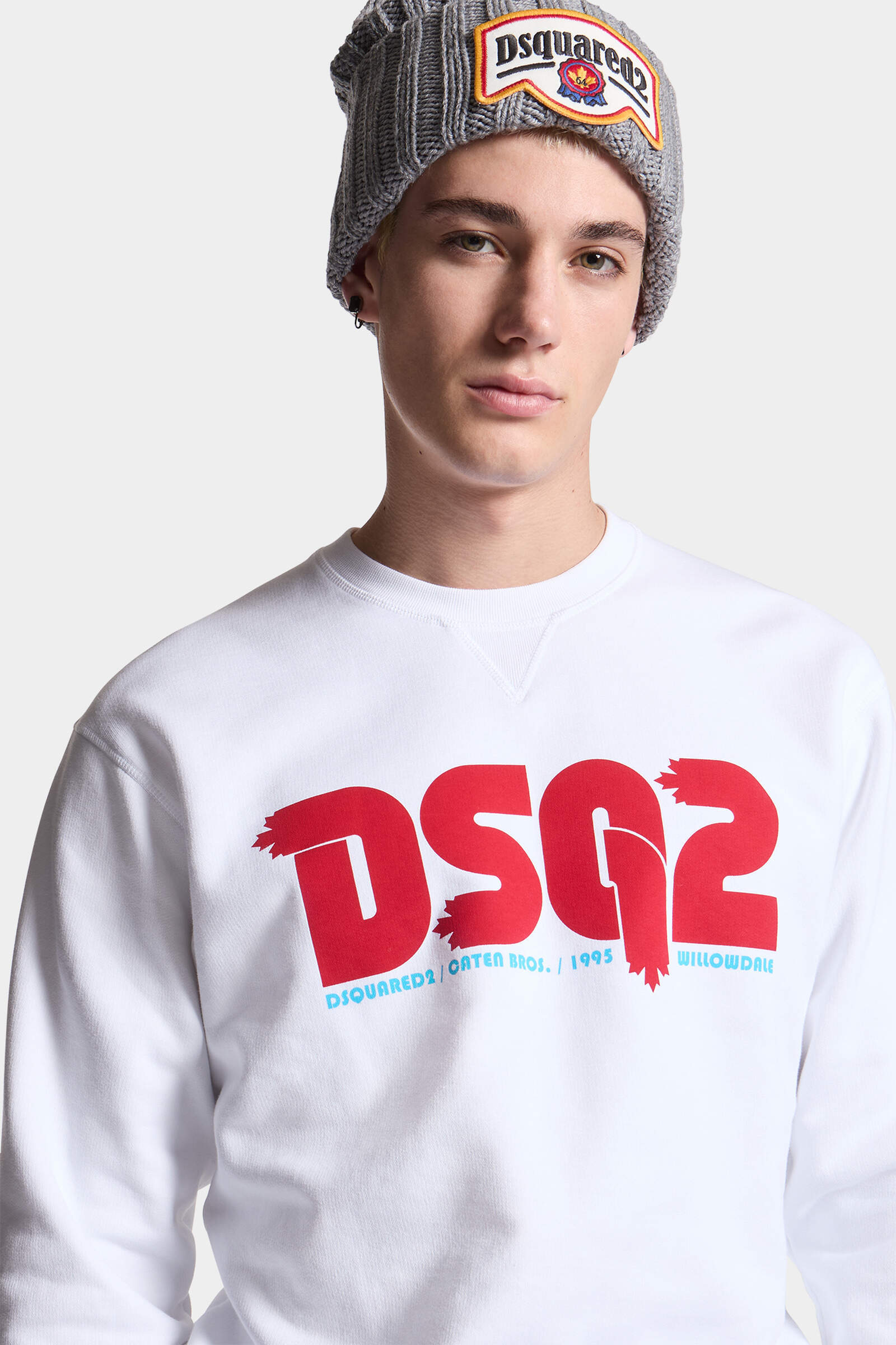 Dsquared2 Logo-print Cotton Sweatshirt In White