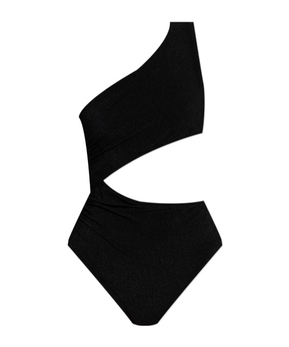 Balmain One-shoulder One-piece Swimsuit In Black