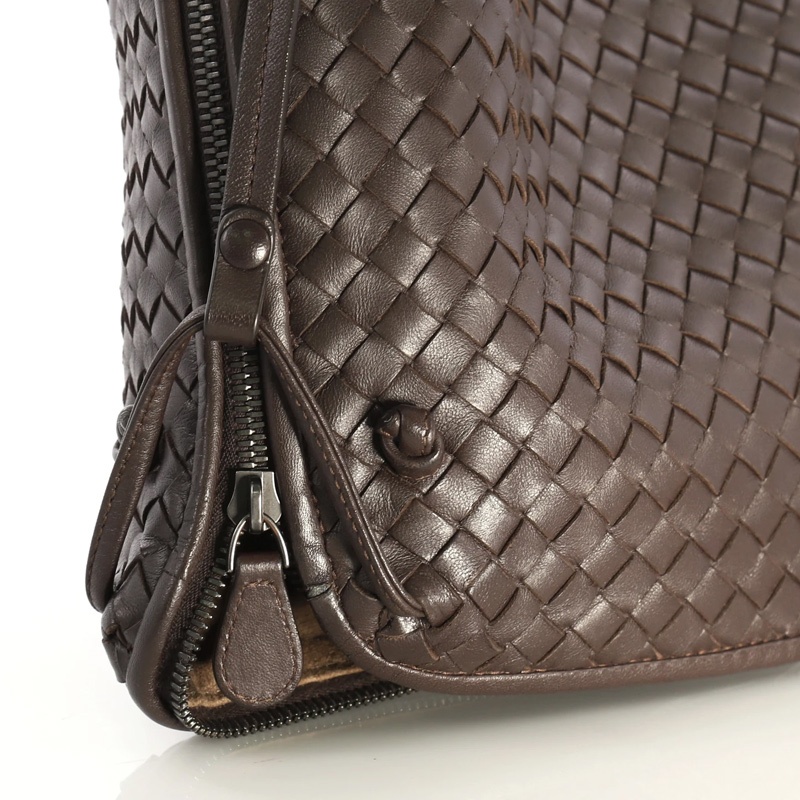 Shop Bottega Veneta Knitted Cross-body Bag In Brown