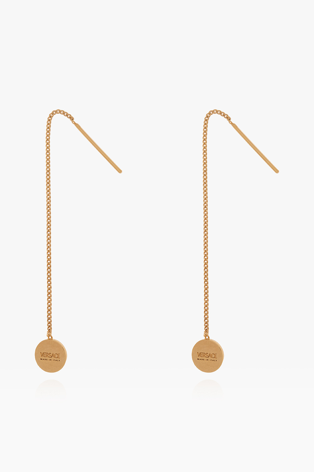 Versace Medusa Chain-link Drop Earrings In Yellow