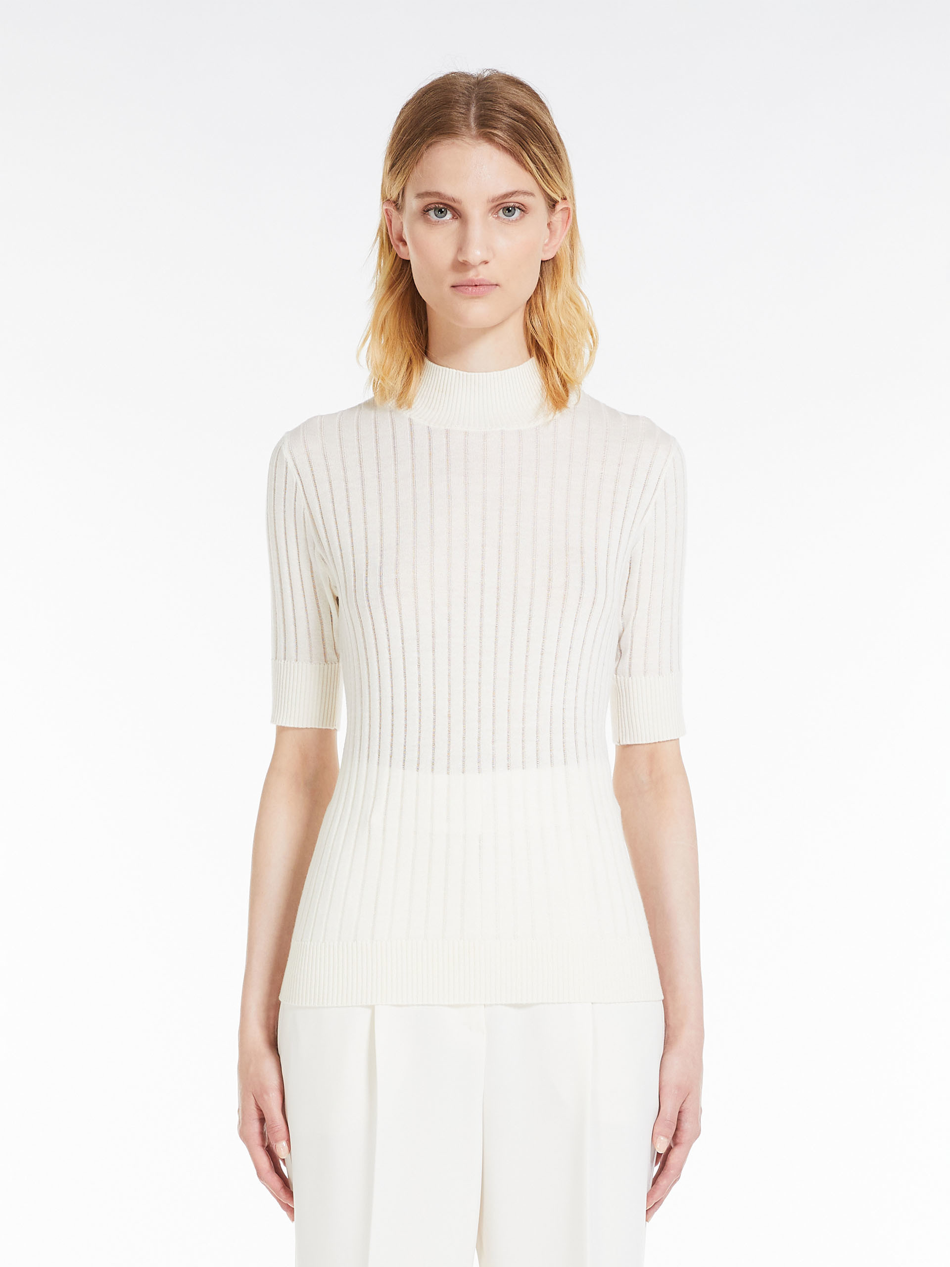 MAX MARA WOOL SHORT-SLEEVED SWEATER