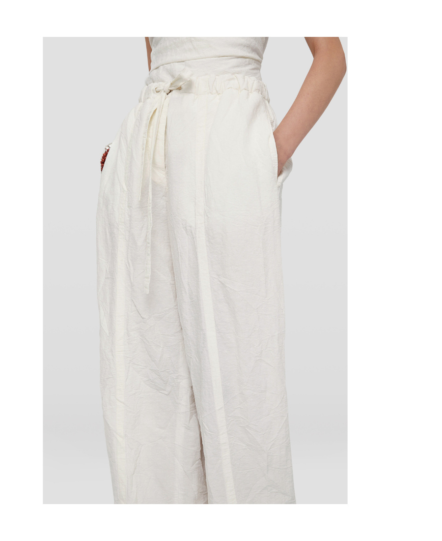 Jil Sander Trousers With Drawstring In White