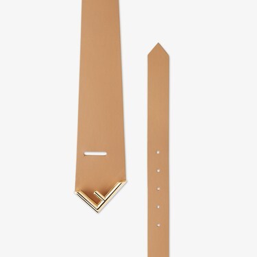 Fendi First Logo Adjustable Belt In Nude