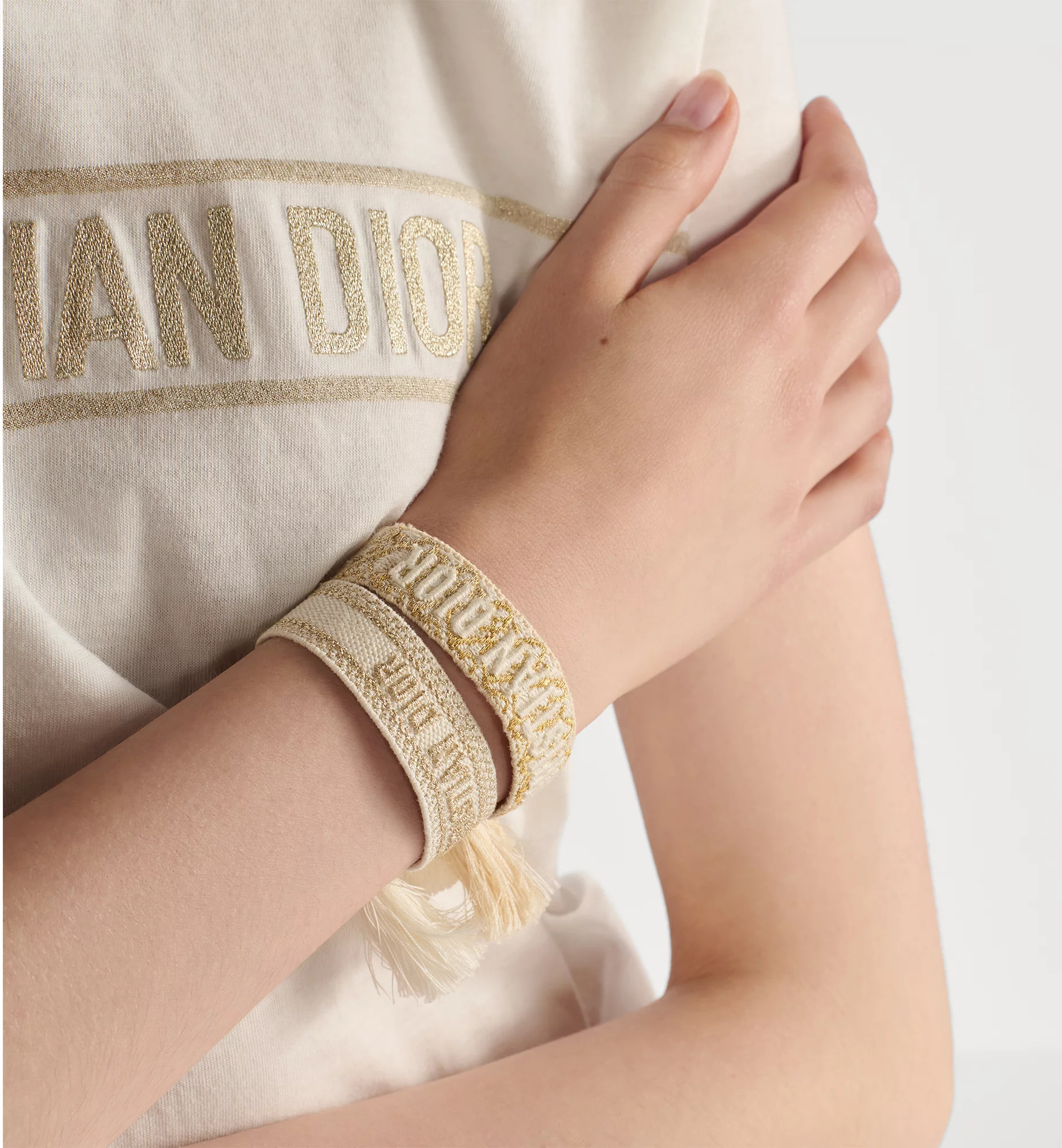 Dior Christian  Bracelet Set In Gold