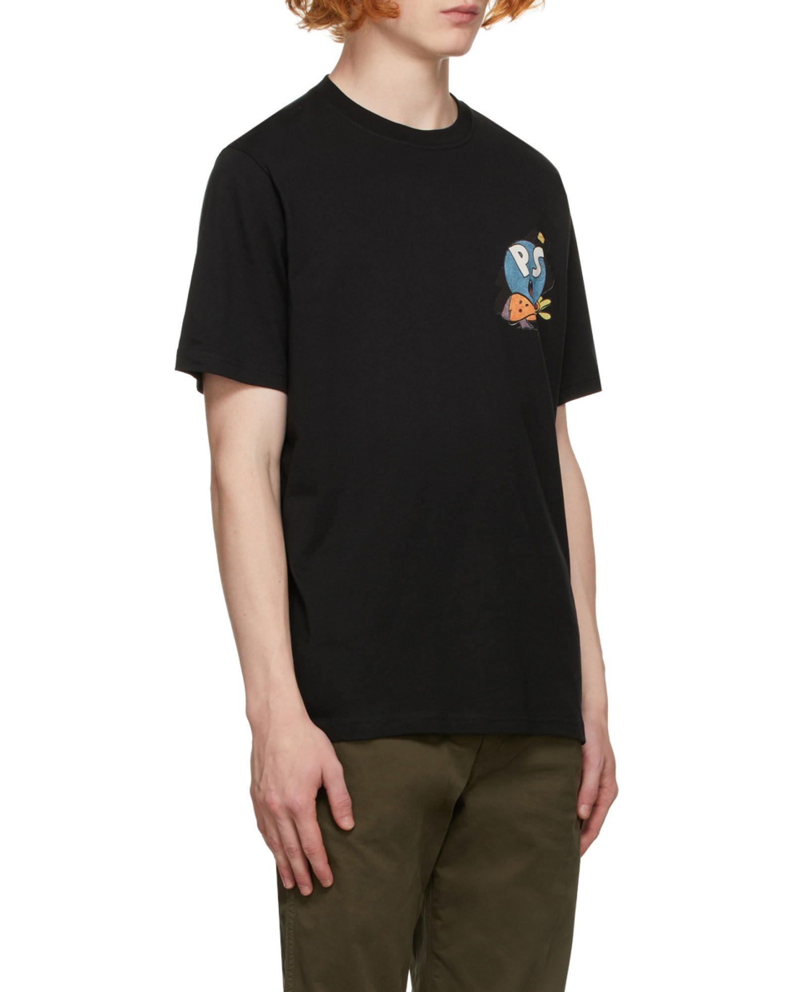 PAUL SMITH NAVY BLUE LOGO PRINTED T-SHIRT