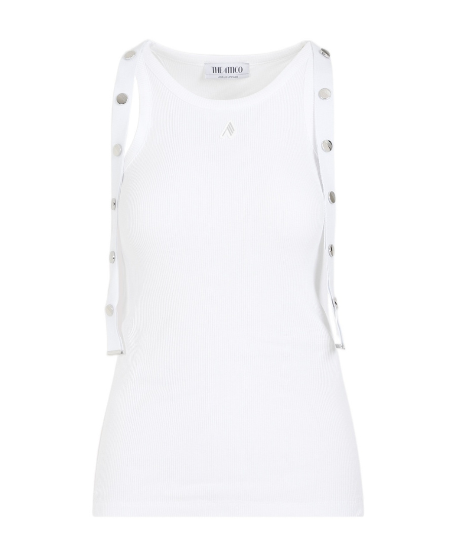 Attico Strap-detail Ribbed Tank Top In White