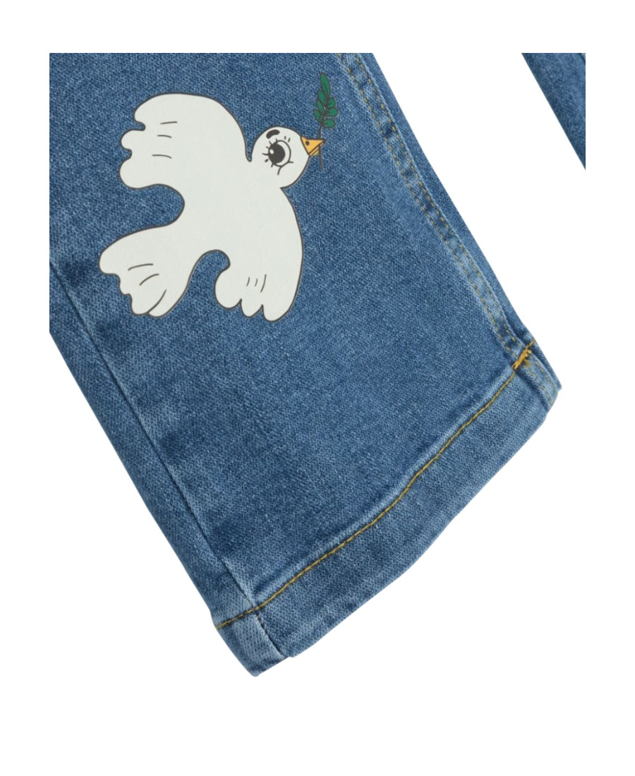 Mini Rodini Girls Blue Denim Dove Flared Jeans In Blue