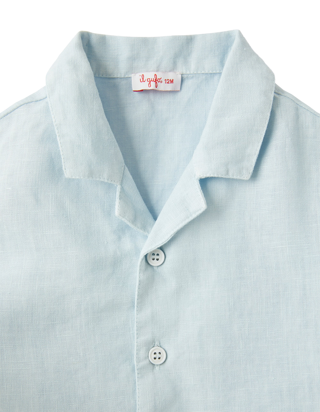 Il Gufo Linen Shorts Set In Blue