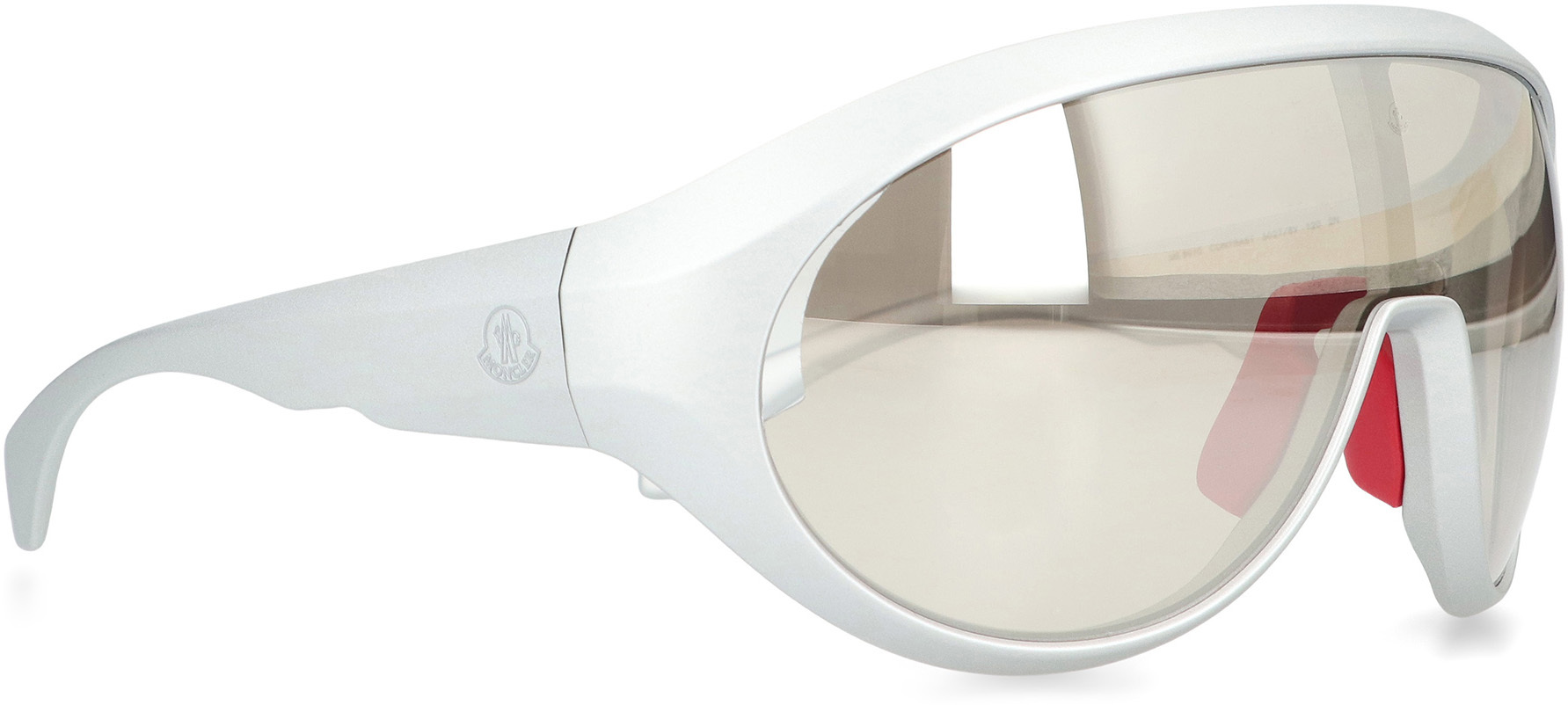 Moncler Oval Sunglasses Curved Frame In White
