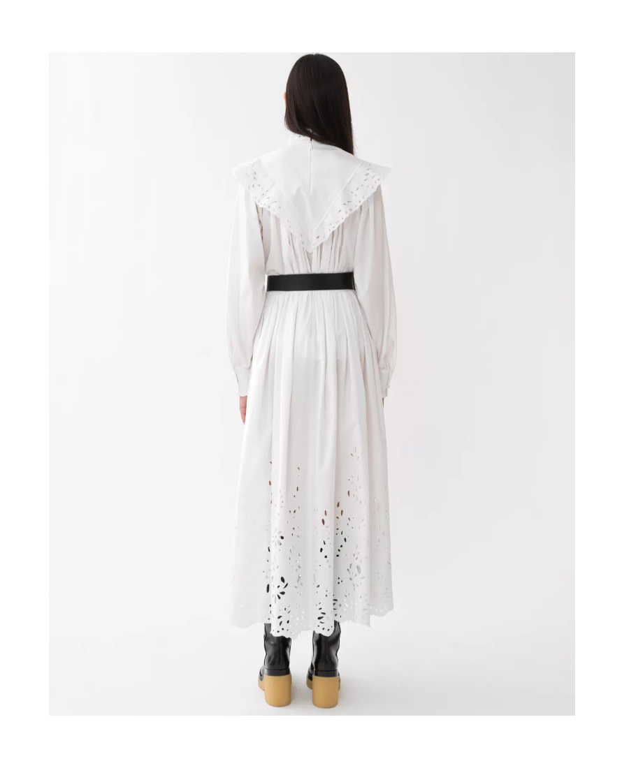 Chloé High-neck Broderie Anglaise Blouse In White