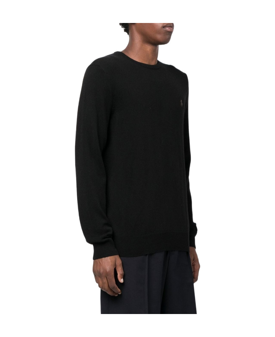 Shop Polo Ralph Lauren Polo Pony Motif Sweater In Black