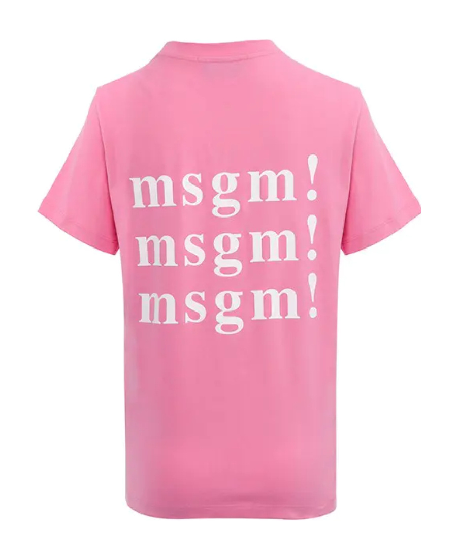 Msgm Logo Short-sleeved T-shirt In Pink